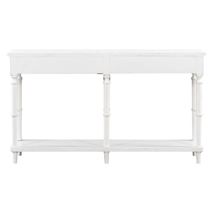 Country Console Table for Hallway - Antique White