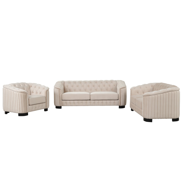 Modern 3-Piece Sofa Sets - Beige