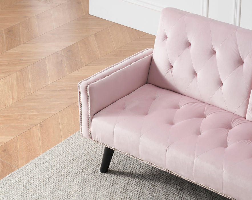 Pink Velvet Sofa Bed