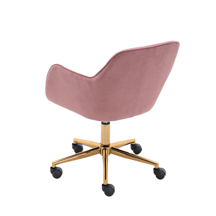 Modern Velvet Home Office Chair - Pink