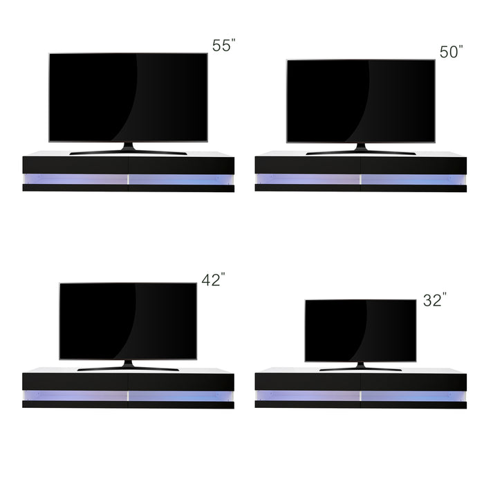 Wall Mounted Floating 80" TV Stand with 20 Color LEDs