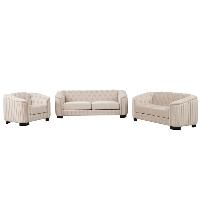 Modern 3-Piece Sofa Sets - Beige