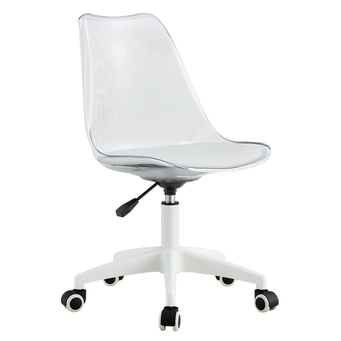 Modern Home Office Desk Chairs, Adjustable 360 °Swivel - Transparent Color