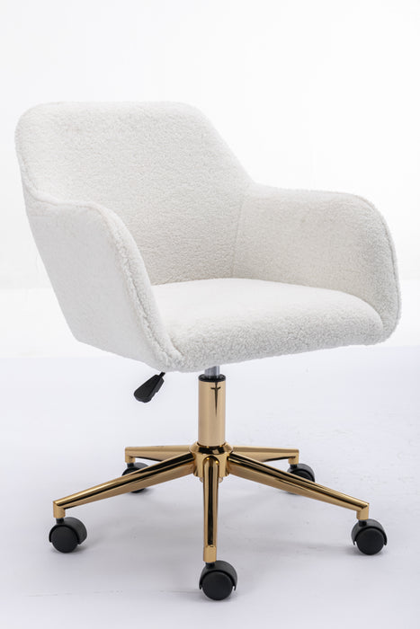 Modern Teddy Fabric Home Office Chair - White