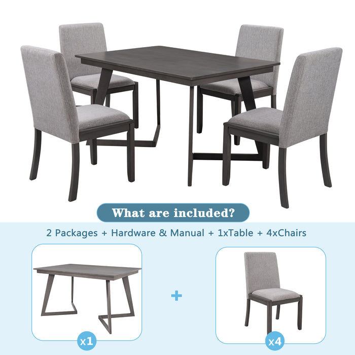 5-Piece Dining Set - Gray