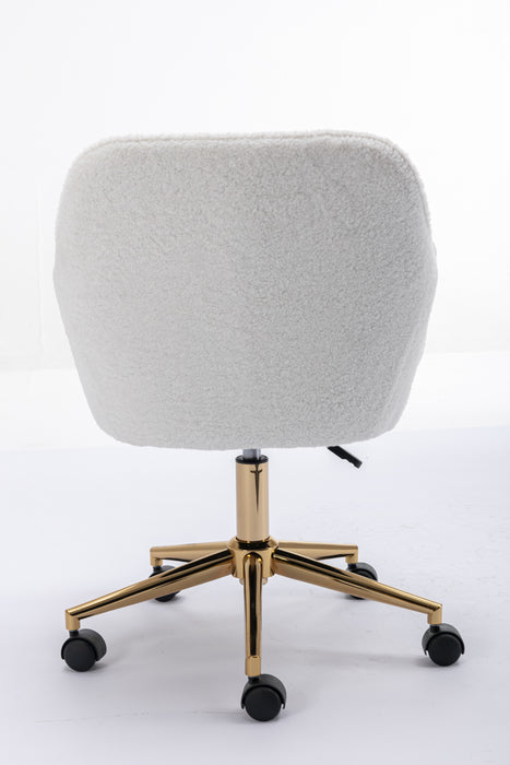 Modern Teddy Fabric Home Office Chair - White