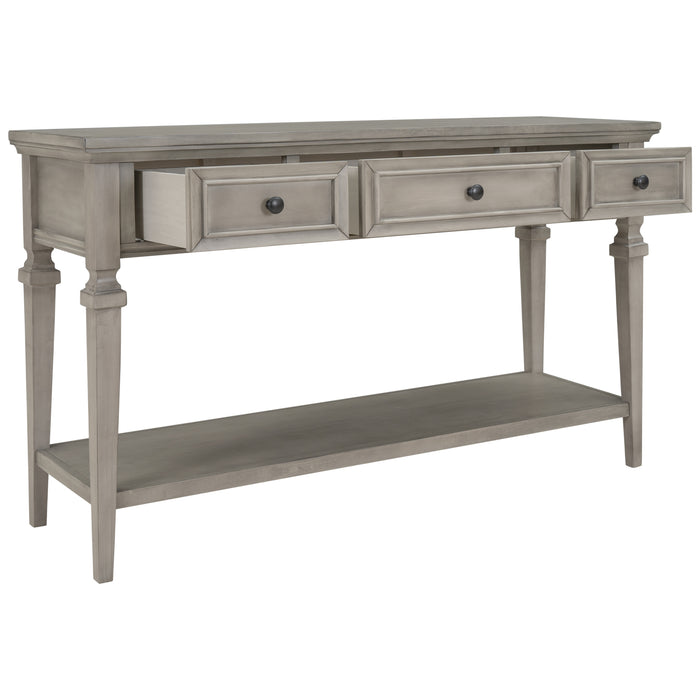 Classic Retro Style Console Table - Brown Wash