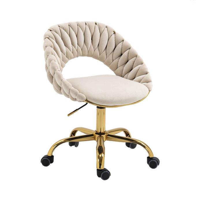 Adjustable Office Swivel Chair - Ivory