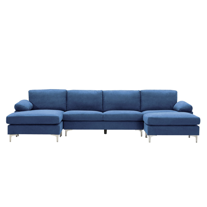 Convertible Sectional Sofa - Navy Blue