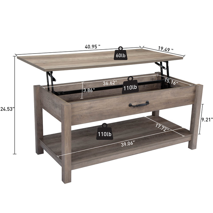 Modern Lifting coffee table for Living Room - Gray