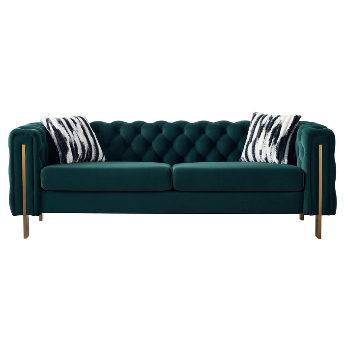 Modern Tufted Back velvet sofa - Green