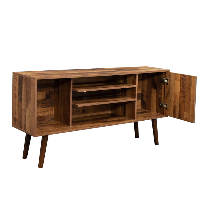 TV Stand with 1 storage and 2 shelves Cabinet - fir wood