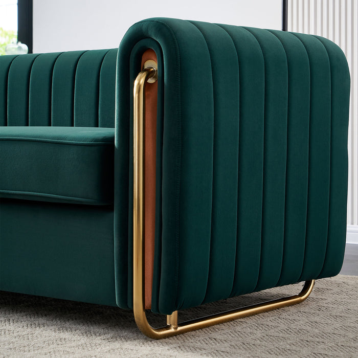 Modern velvet sofa - Green