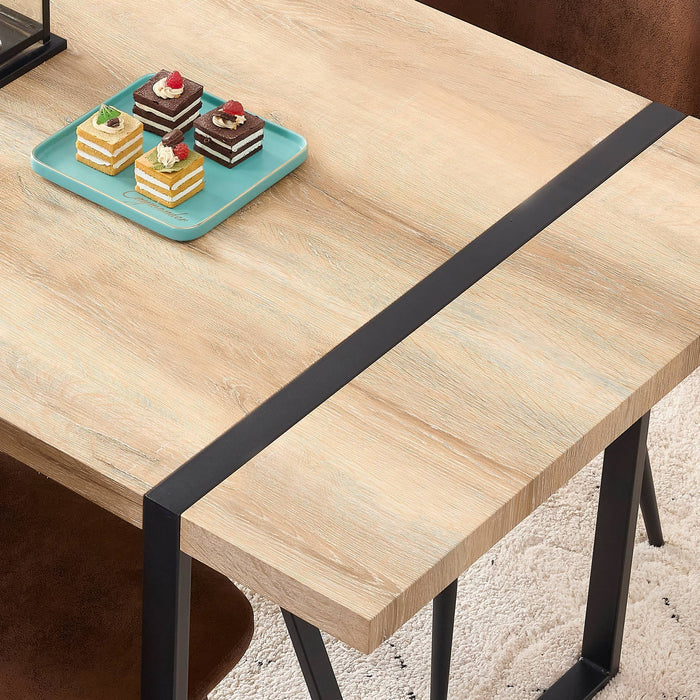 Rustic Industrial Rectangular Wood Dining Table