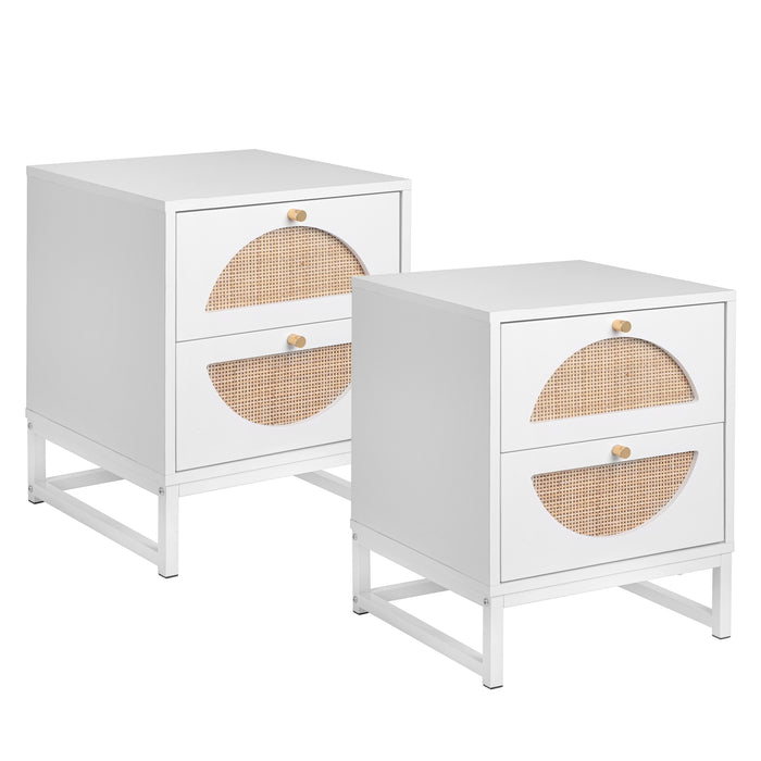 Allen 2 Drawer Nightstand (Set of 2) -White