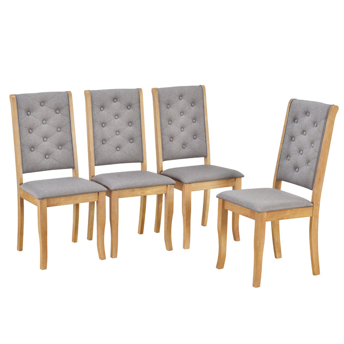 6-Piece Retro Dining Set with Unique-designed Table Legs  - Natural Wood Wash