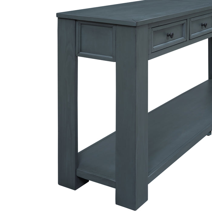 Console Table/Sofa Table with Storage Drawers - Navy