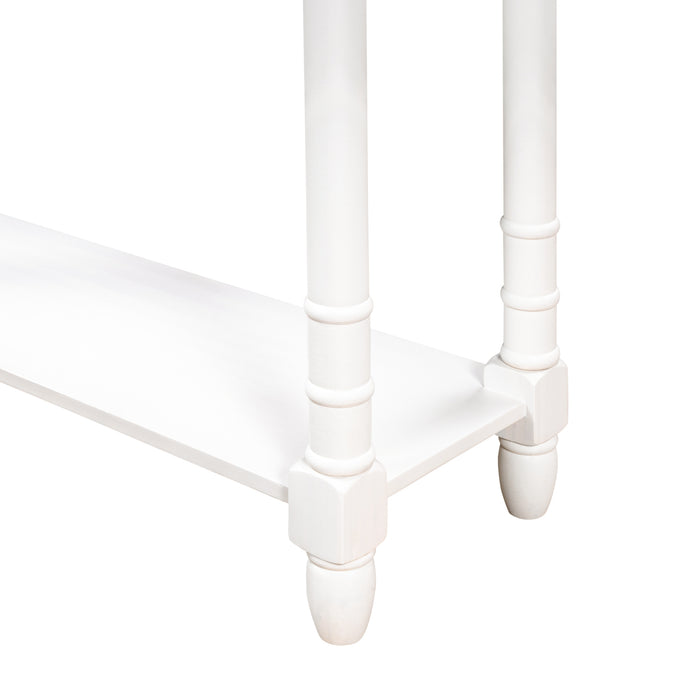 Console Table with Two Storage Drawers - Ivory White