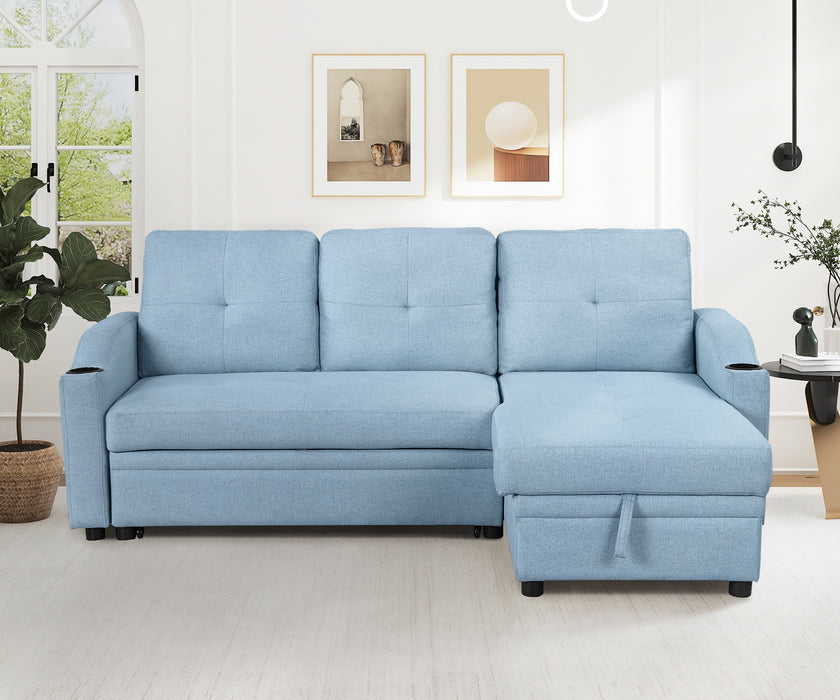 Modern Pull Out Sofa Bed - Blue