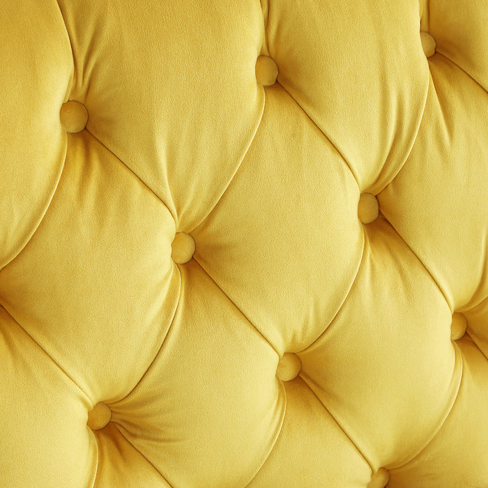 Modern Chesterfield Velvet Sofa - Yellow