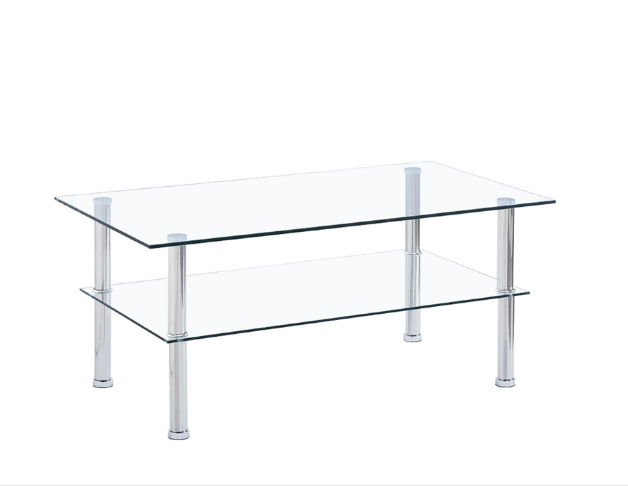 Clear Glass Coffee Table, Tempered Glass