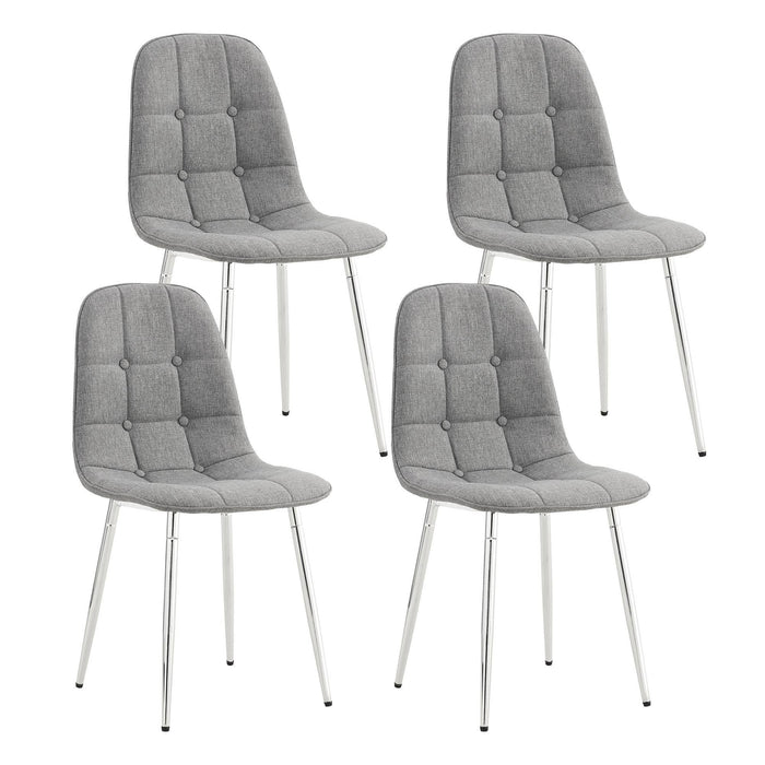 Modern Mid-Century Style Dining Chairs (Set of 4) - Light Gray