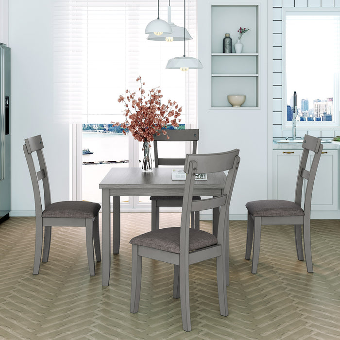 5 Piece Dining Table Set - Grey