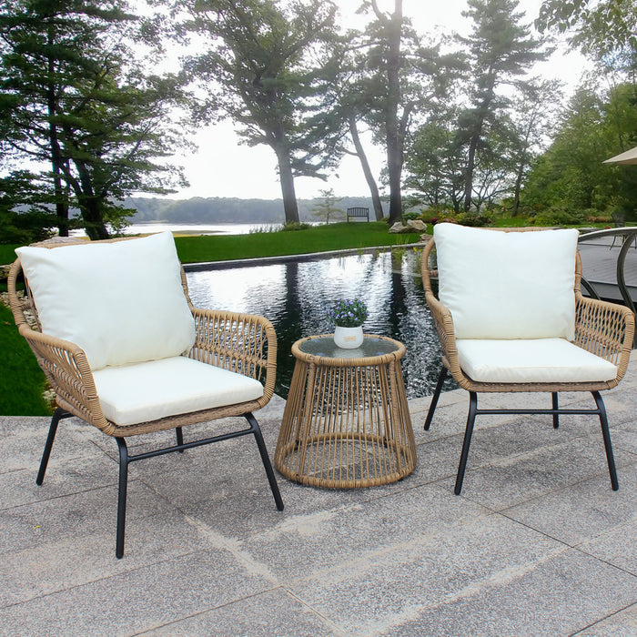 3PCS Outdoor Patio Set - Natural Color