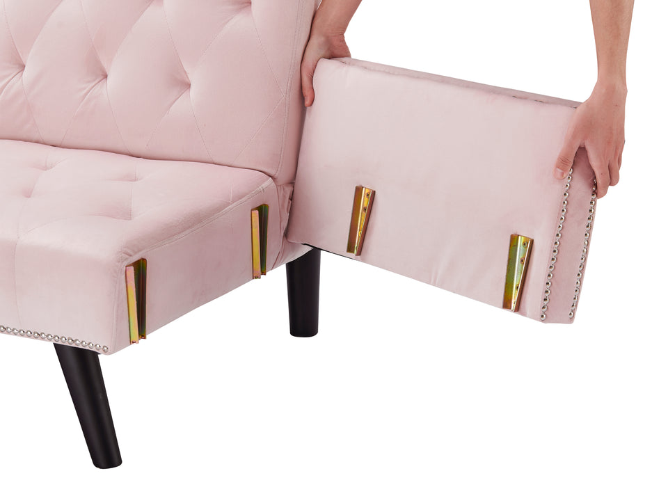 Pink Velvet Sofa Bed