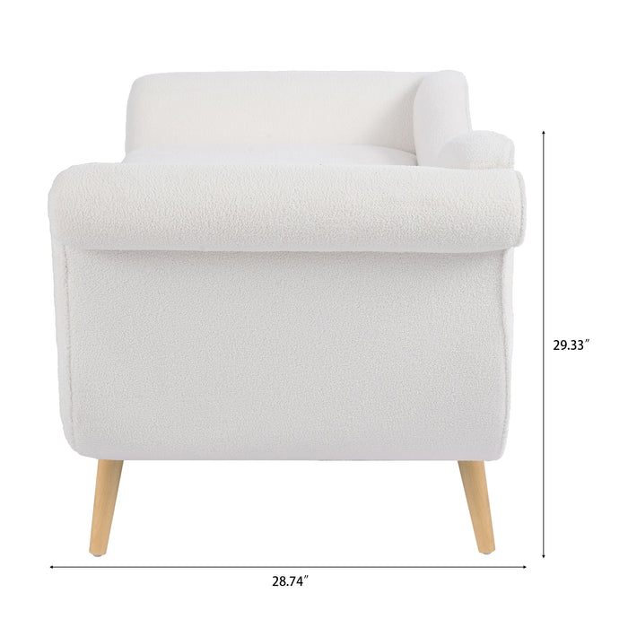 Chaise Lounge with Scroll Arms - White