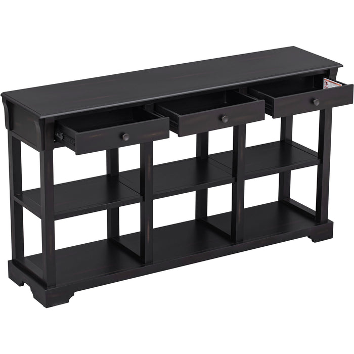 Retro Console Table/Sideboard with Ample Storage - Espresso