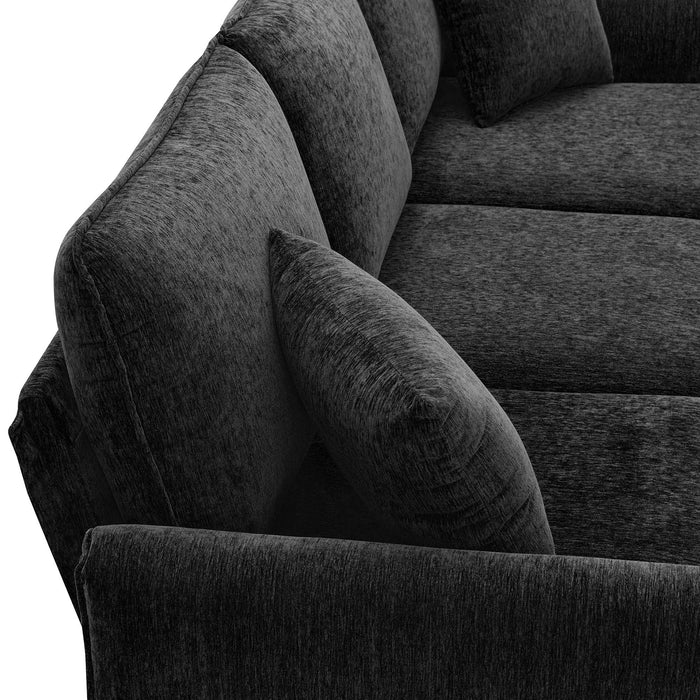 Convertible Sectional Sofa, Modern Chenille L-Shaped