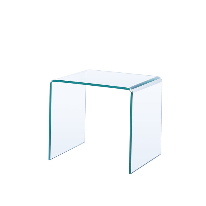 Small Clear Glass End Table, Tempered Glass