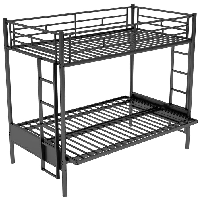 Twin over Full Metal Bunk Bed - Black