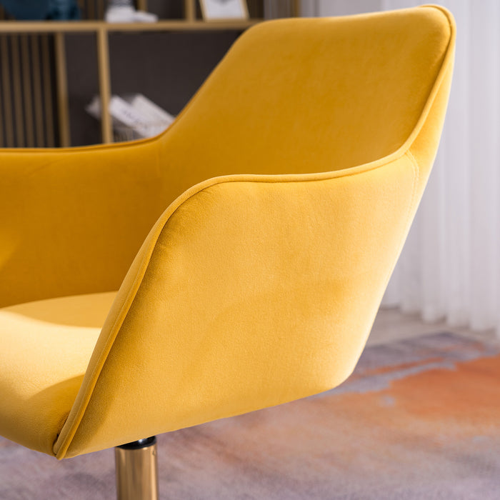 Modern VelvetHome Office Chair - Yellow