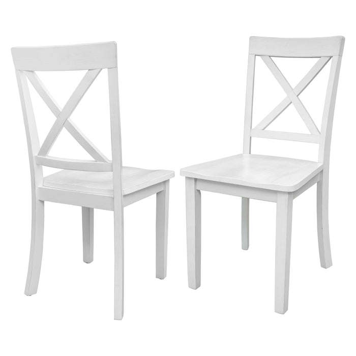 5 Pieces Dining Table and Chairs Set - White