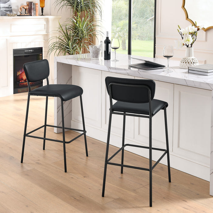 Pu Faux Leather Bar Stools (Set of 2)