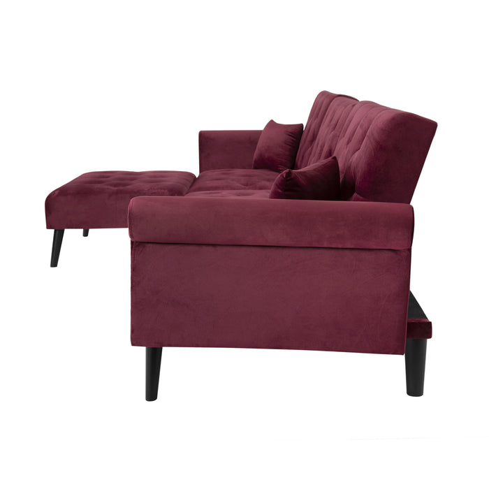 Convertible Sofa sleeper - red velvet