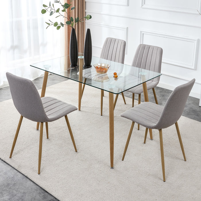 Modern Minimalist Rectangular Glass Dining Table