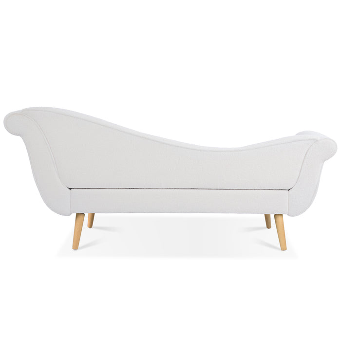 Chaise Lounge with Scroll Arms - White