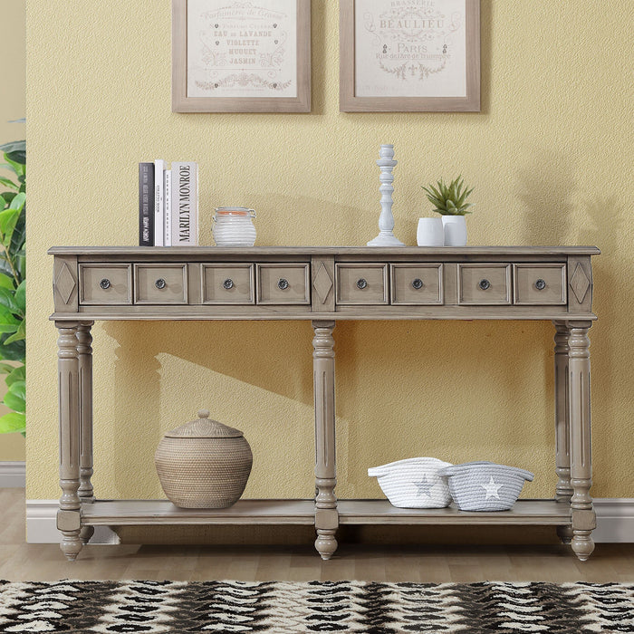 Retro Console Entryway Table - Rustic