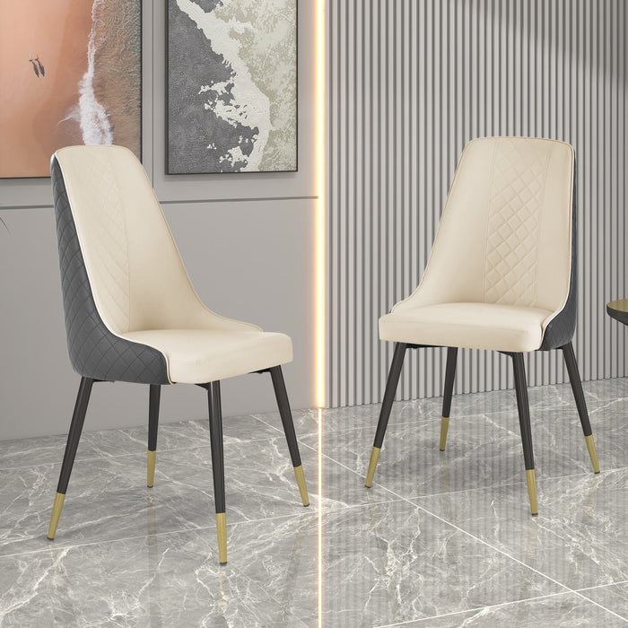 Dining Chairs Set of 2, PU Leather (Gray)