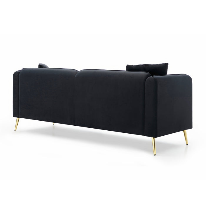 Modern Velvet Sofa - Black