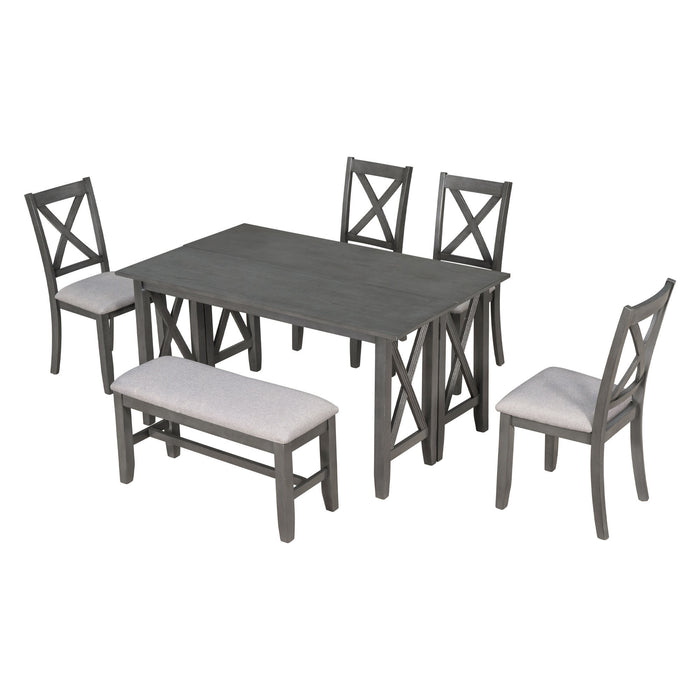 6-Piece Family Dining Room Set - Gray