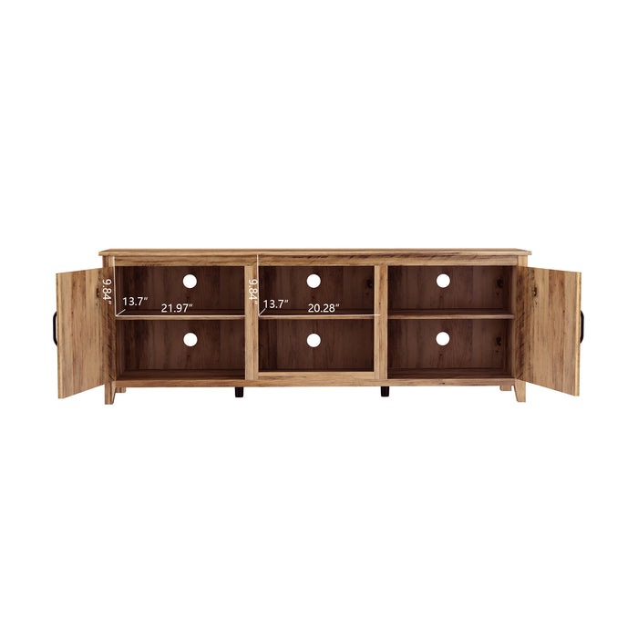 TV Stand Storage Media Console Entertainment Center - Yellow Walnut