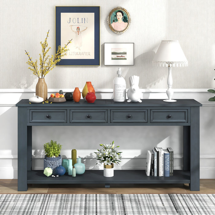 Console Table/Sofa Table with Storage Drawers - Navy