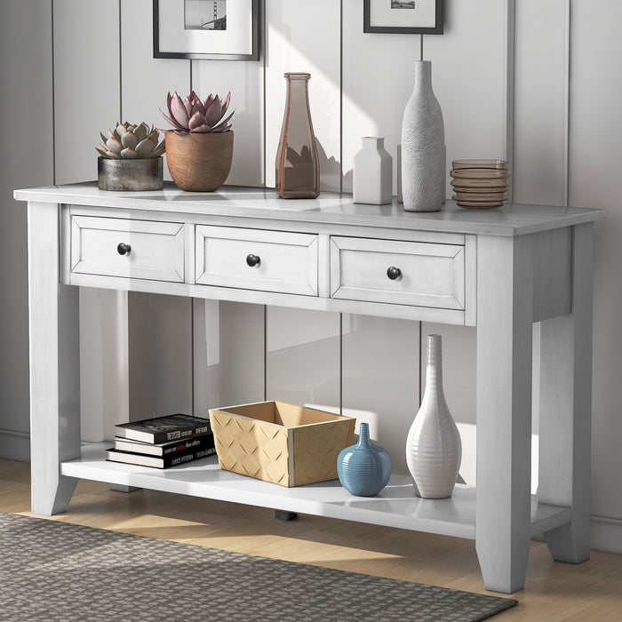 Modern Console Table For Living Room - Retro White