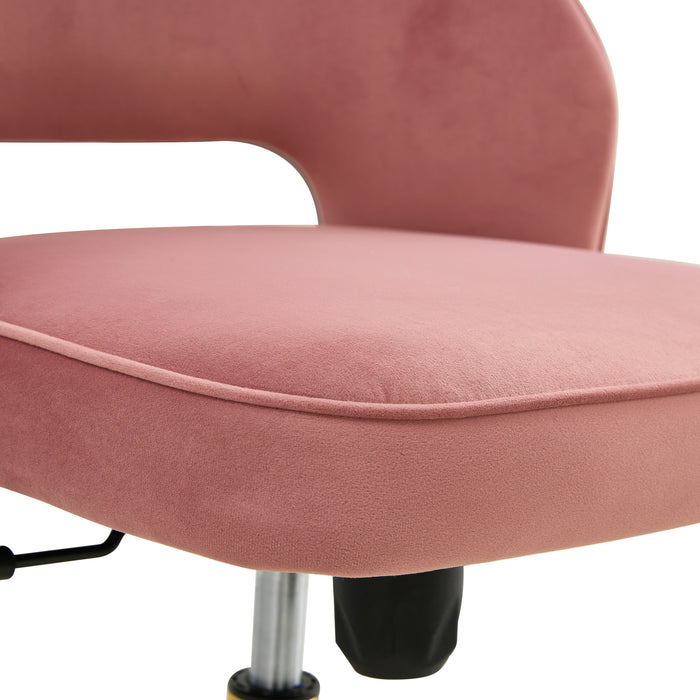 Modern Velvet Office Chairs, Adjustable 360 °Swivel Chair - Pink