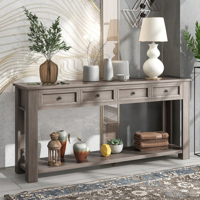 Console Table/Sofa Table with Storage Drawers - Brown Wash