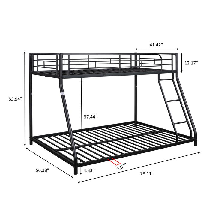 Twin over Full Metal Bunk Bed - Black